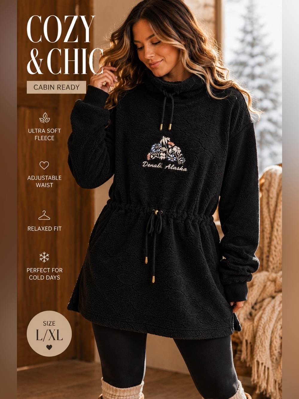 🔥5/$30🔥 Alaska Graphic Tunic Sweater | Size XL
